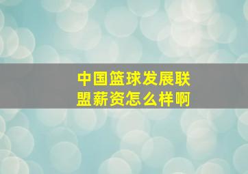 中国篮球发展联盟薪资怎么样啊