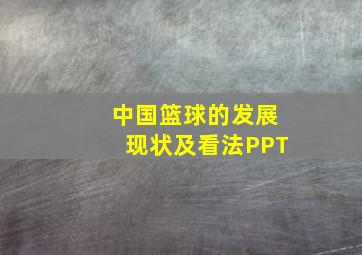 中国篮球的发展现状及看法PPT