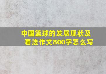 中国篮球的发展现状及看法作文800字怎么写