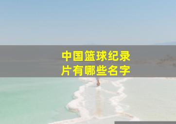 中国篮球纪录片有哪些名字