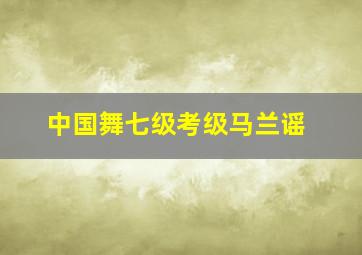 中国舞七级考级马兰谣