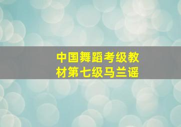 中国舞蹈考级教材第七级马兰谣