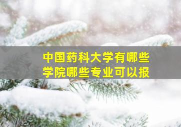 中国药科大学有哪些学院哪些专业可以报