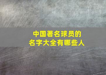 中国著名球员的名字大全有哪些人