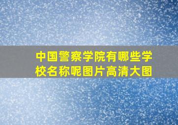 中国警察学院有哪些学校名称呢图片高清大图