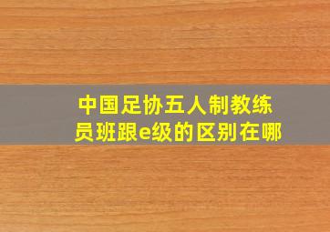 中国足协五人制教练员班跟e级的区别在哪