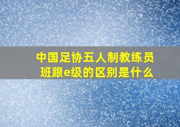 中国足协五人制教练员班跟e级的区别是什么