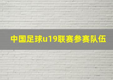 中国足球u19联赛参赛队伍