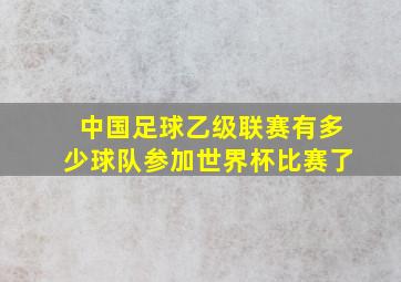 中国足球乙级联赛有多少球队参加世界杯比赛了