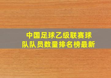 中国足球乙级联赛球队队员数量排名榜最新