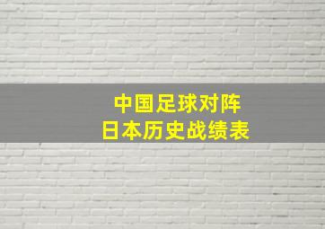 中国足球对阵日本历史战绩表