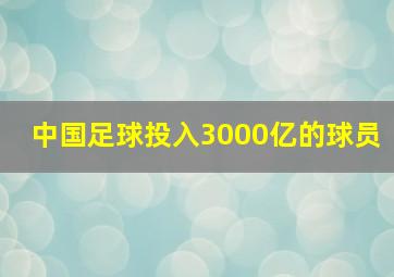 中国足球投入3000亿的球员