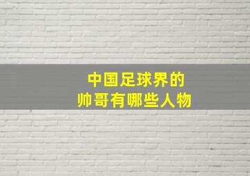 中国足球界的帅哥有哪些人物