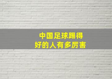 中国足球踢得好的人有多厉害