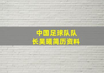 中国足球队队长吴曦简历资料