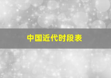 中国近代时段表