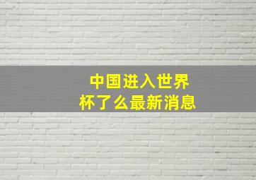 中国进入世界杯了么最新消息