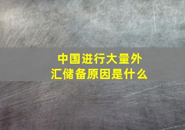 中国进行大量外汇储备原因是什么