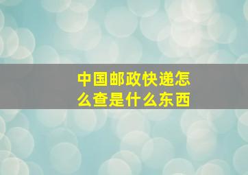 中国邮政快递怎么查是什么东西