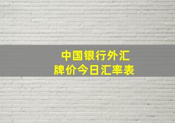 中国银行外汇牌价今日汇率表