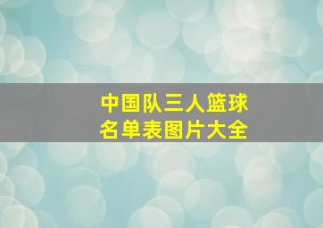 中国队三人篮球名单表图片大全