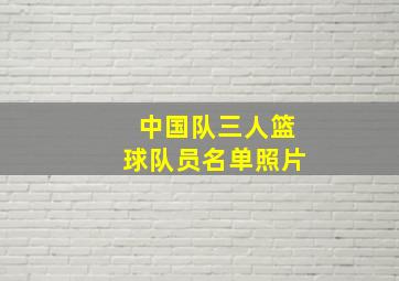 中国队三人篮球队员名单照片