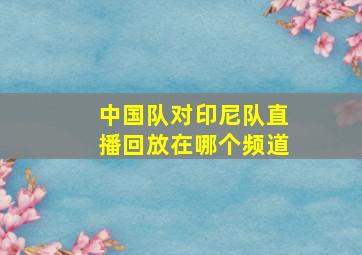 中国队对印尼队直播回放在哪个频道