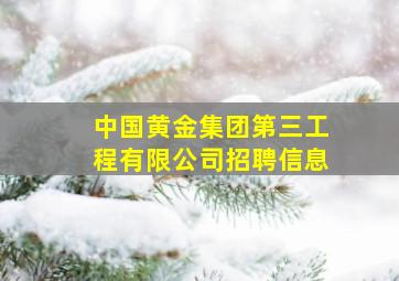 中国黄金集团第三工程有限公司招聘信息