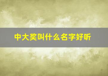 中大奖叫什么名字好听