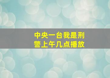 中央一台我是刑警上午几点播放