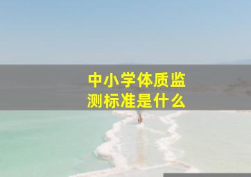 中小学体质监测标准是什么