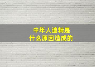 中年人遗精是什么原因造成的