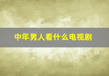 中年男人看什么电视剧