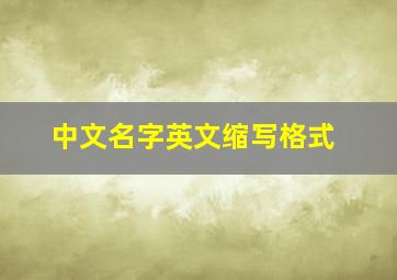 中文名字英文缩写格式