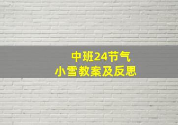 中班24节气小雪教案及反思