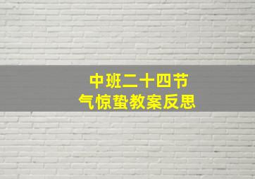 中班二十四节气惊蛰教案反思