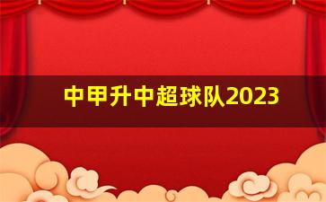 中甲升中超球队2023