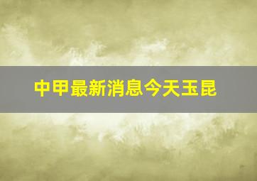 中甲最新消息今天玉昆