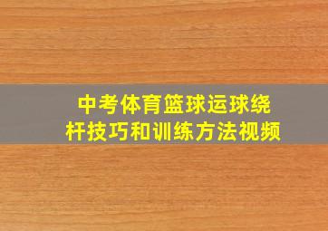 中考体育篮球运球绕杆技巧和训练方法视频