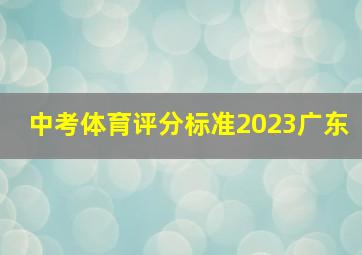 中考体育评分标准2023广东