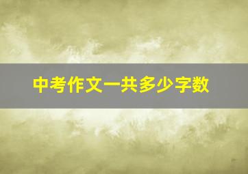 中考作文一共多少字数