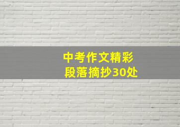 中考作文精彩段落摘抄30处