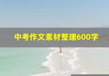 中考作文素材整理600字