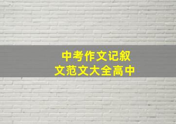 中考作文记叙文范文大全高中