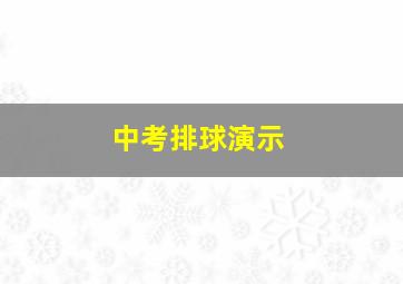 中考排球演示