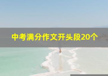 中考满分作文开头段20个