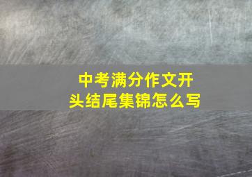 中考满分作文开头结尾集锦怎么写