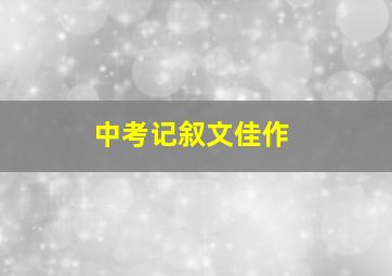 中考记叙文佳作