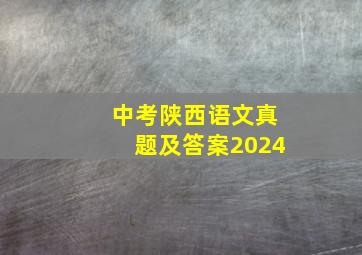 中考陕西语文真题及答案2024