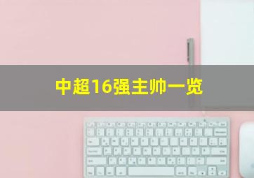 中超16强主帅一览